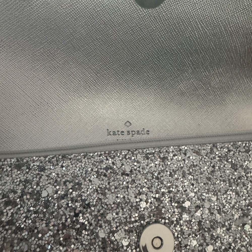 Kate Spade Silver Glitter Clutch - Picture 9 of 9